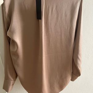 Loose satin tan work blouse